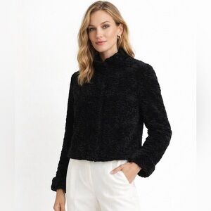 Black Teddy Jacket Size Small Classy by Signature